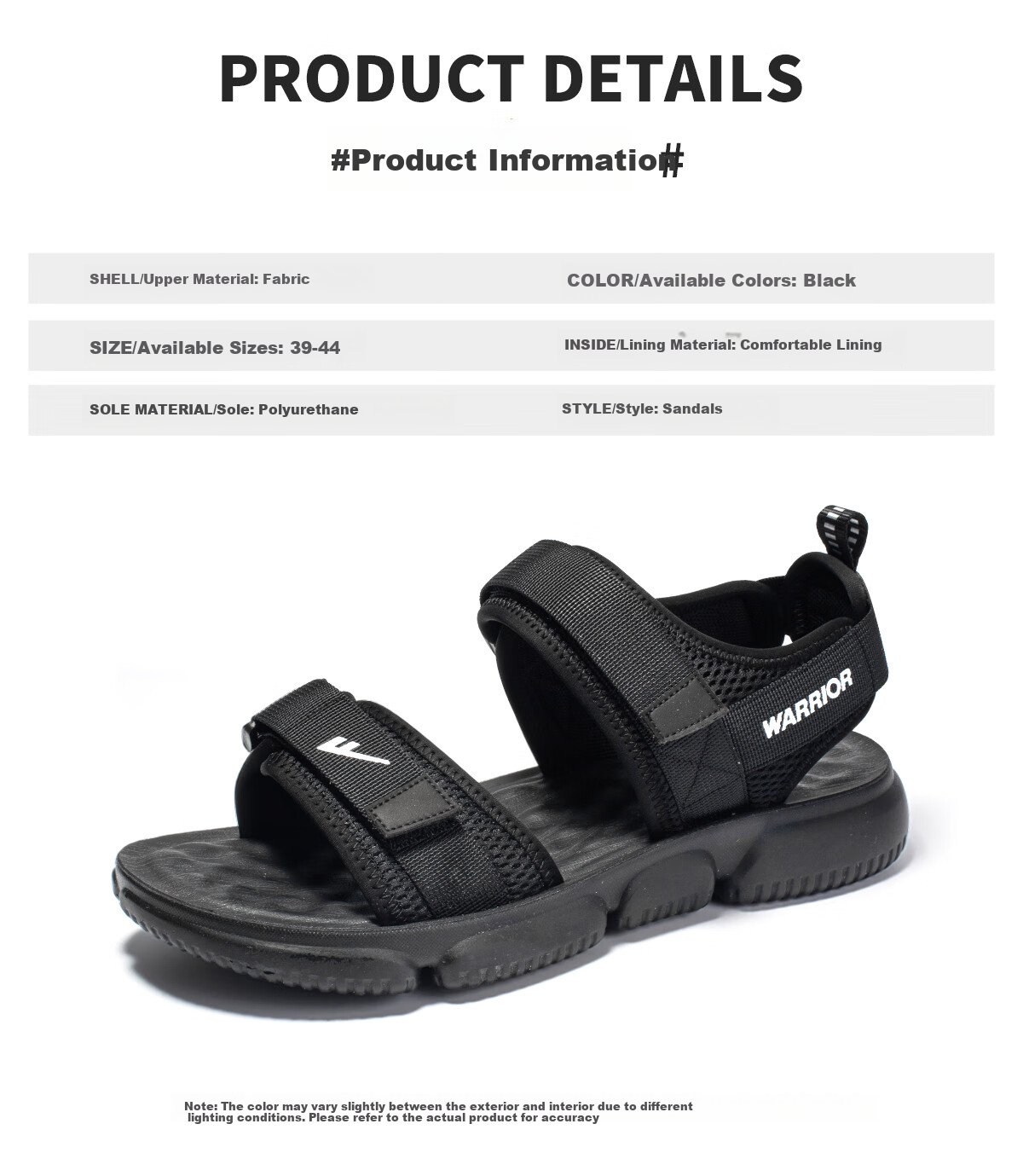 Huili Men's Shoes, Summer Outdoor Sandals, Casual Comfortable Soft-Soled Slippers, Versatile Men's Beach Shoes, 0496 Black, Size 40 6
