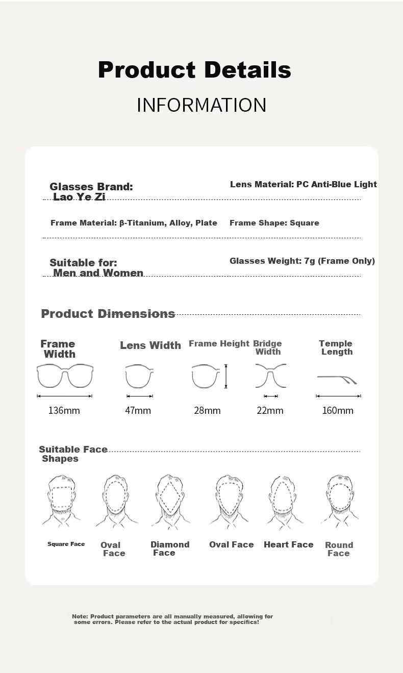 Laoyezi Anti-Blue Light Ultra-Light Titanium Frame Portable Paper Reading Glasses for Men And Women, Silver, 150 Degrees (50-54 Years Old) 12