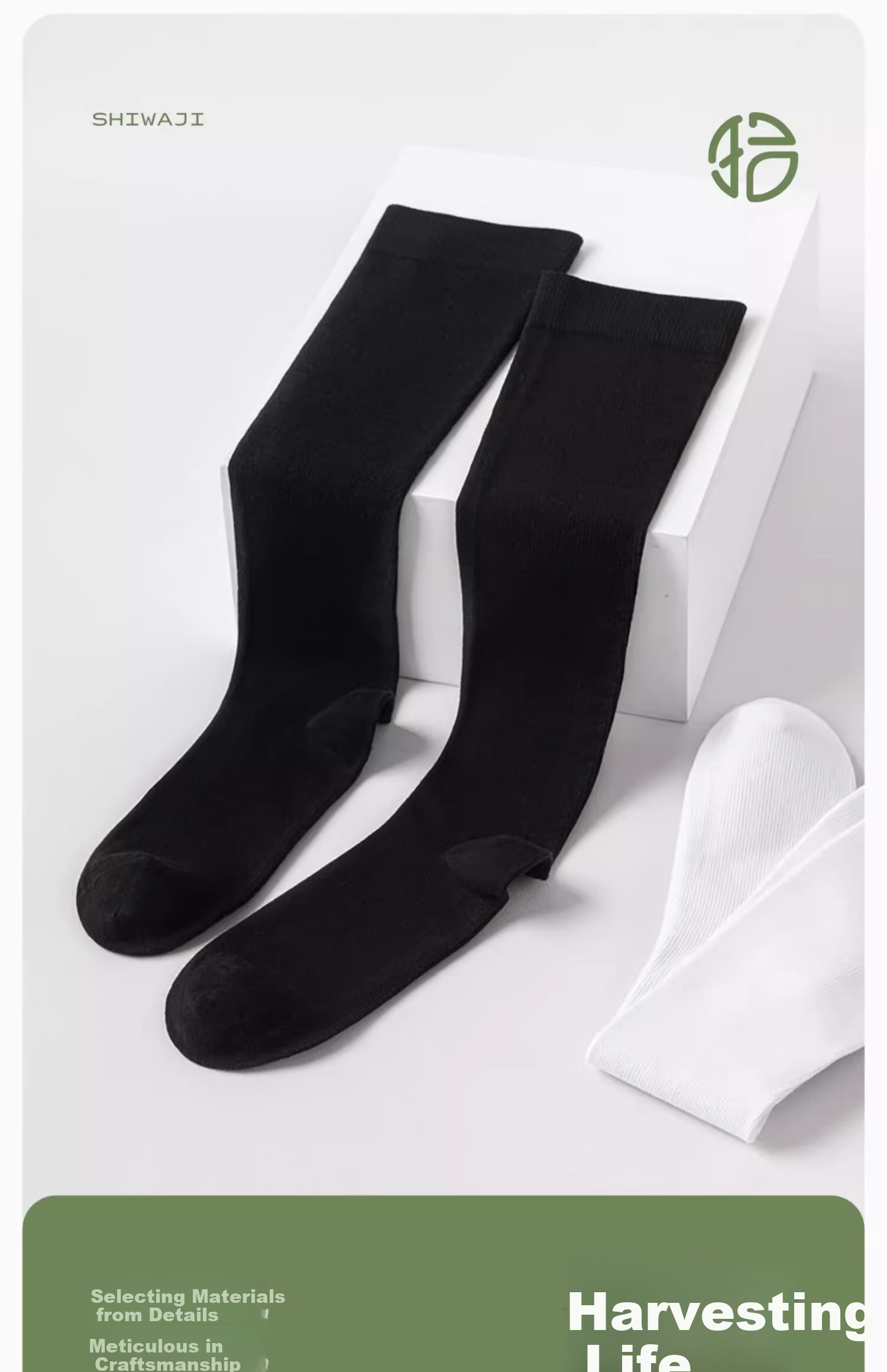 Shiwaji High-Pressure Calf Socks for Women, Spring And Summer Strong Compression JK Socks, Over-Knee Socks, Spring And Autumn Black Thigh-High Socks 27