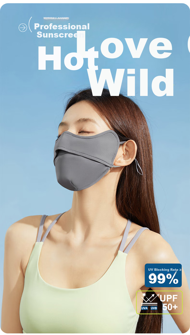 DUSENNA Ice Silk Sun Protection Face Mask for Women, Cycling, Hiking, Summer UV Protection, Breathable, Full-Face Sun Shield 1