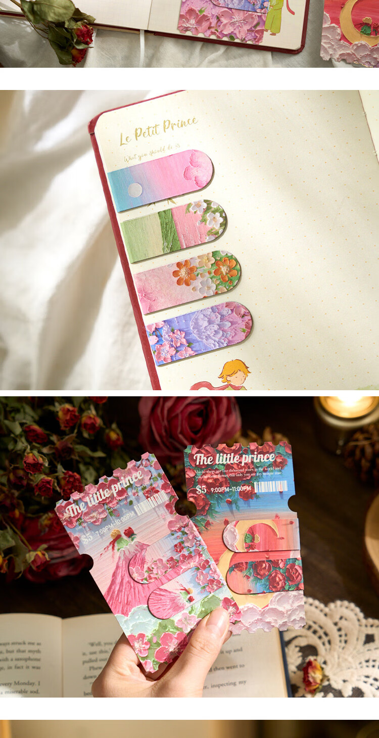 Jufu Cute Panda Magnetic Bookmark Student School Opening Prize Inspirational Double-Sided Magnetic Bookmark High-Value Reading Page Holder Two-Pack Children's Day Gift 8