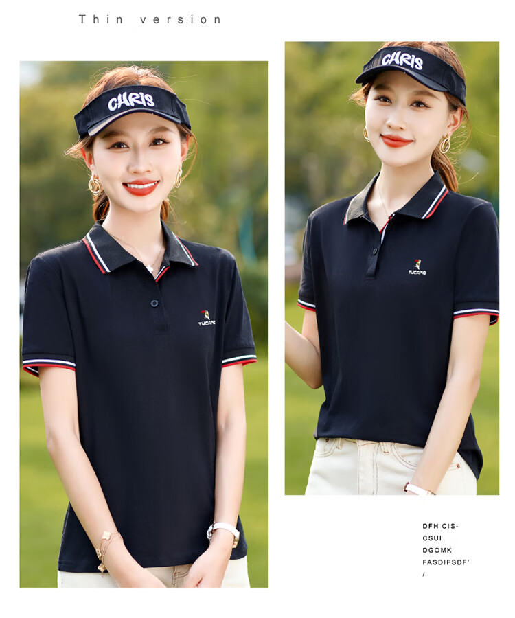 Woodpecker Pure Cotton Polo Shirt Women Short Sleeve Slim Fit Plus Size Casual Summer Top Dark Blue XL 11