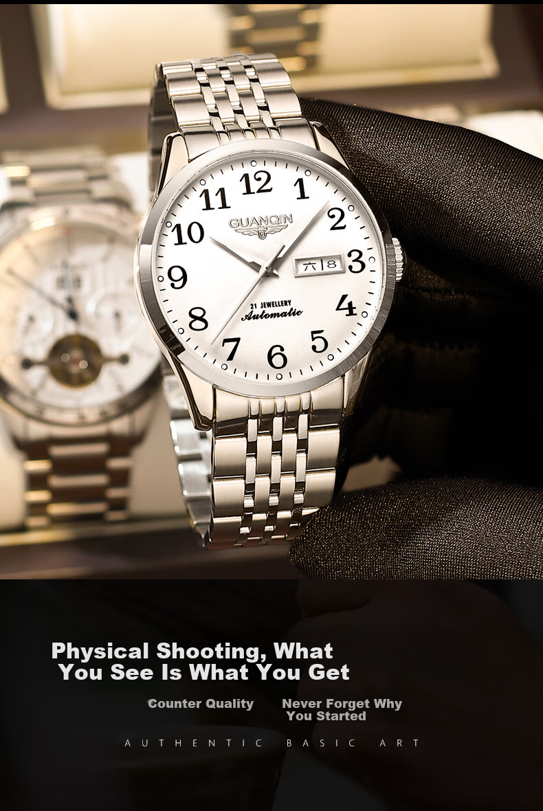 GUANQIN Digital Watch for Middle-Aged And Elderly Men, Mechanical Watch 2026 New Large Dial Waterproof Gift for Dad on Father's Day 9