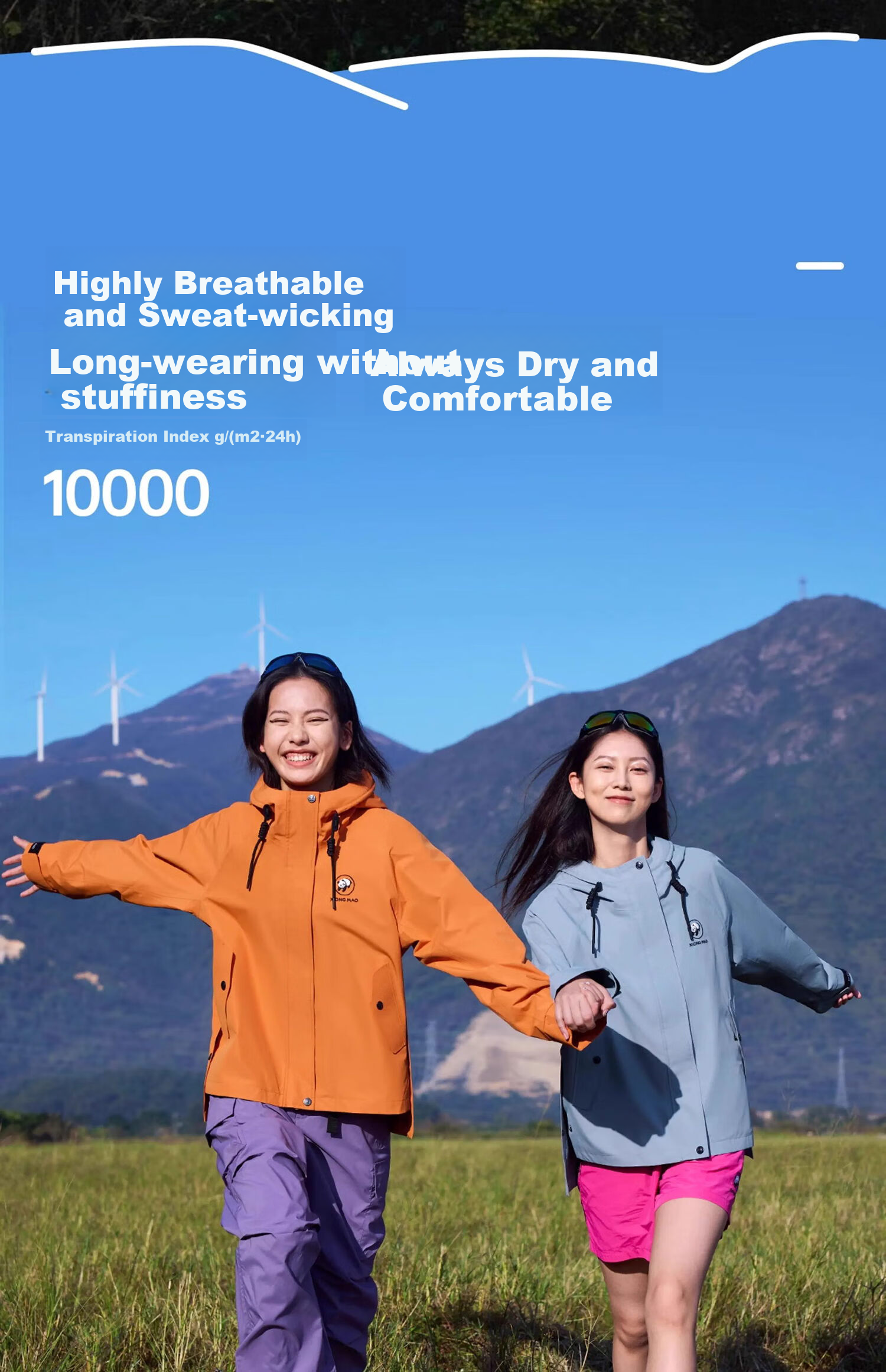 CAMEL Panda Series Women's Windbreaker Jacket, Outdoor Versatile Triple-Protection Hiking And Travel Coat B127 6
