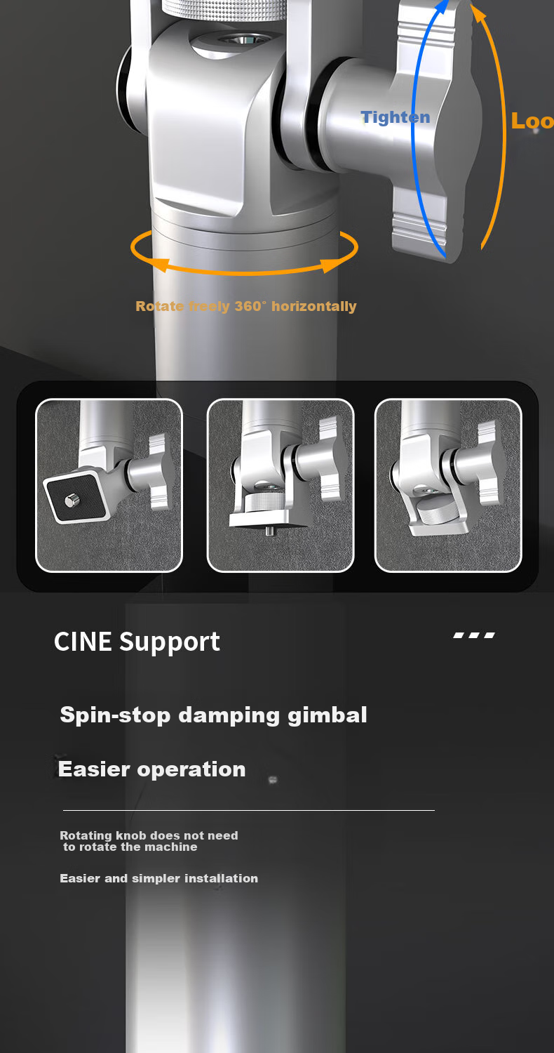 CINE Heavy-Duty Projector Ceiling Mount Bracket for Home Use, Compatible with XGIMI RSpro3 H6, Jianuo N1, Dangbei X5 X3, Hisense C1 Projectors, Hanging Bracket PH69-10 Silver 4