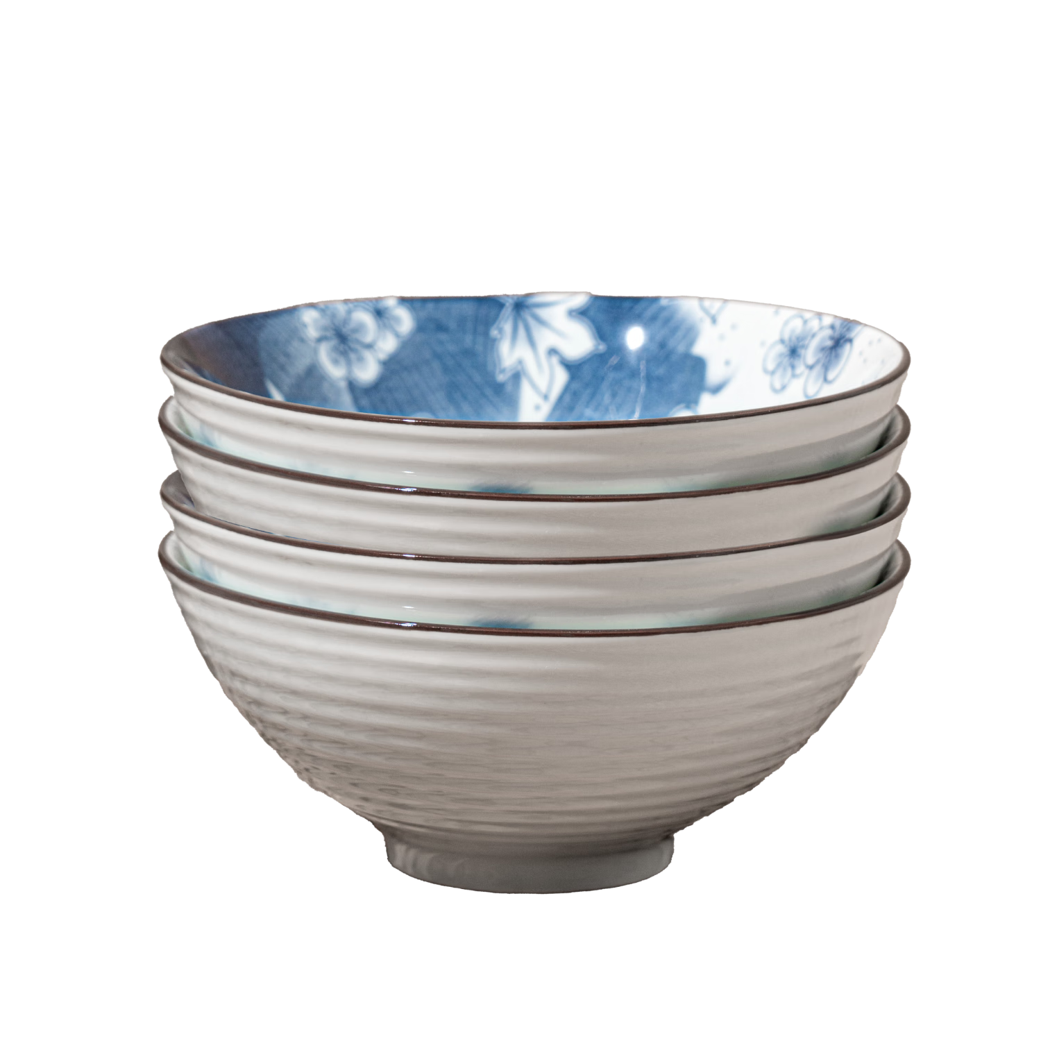 JD Original Bowls, Soup Bowls, Noodle Bowls, Rice Bowls, Ceramic Bowls for Home Use, Tableware Bowl And Plate Set, Hokkaido 6-Inch Bowls *4