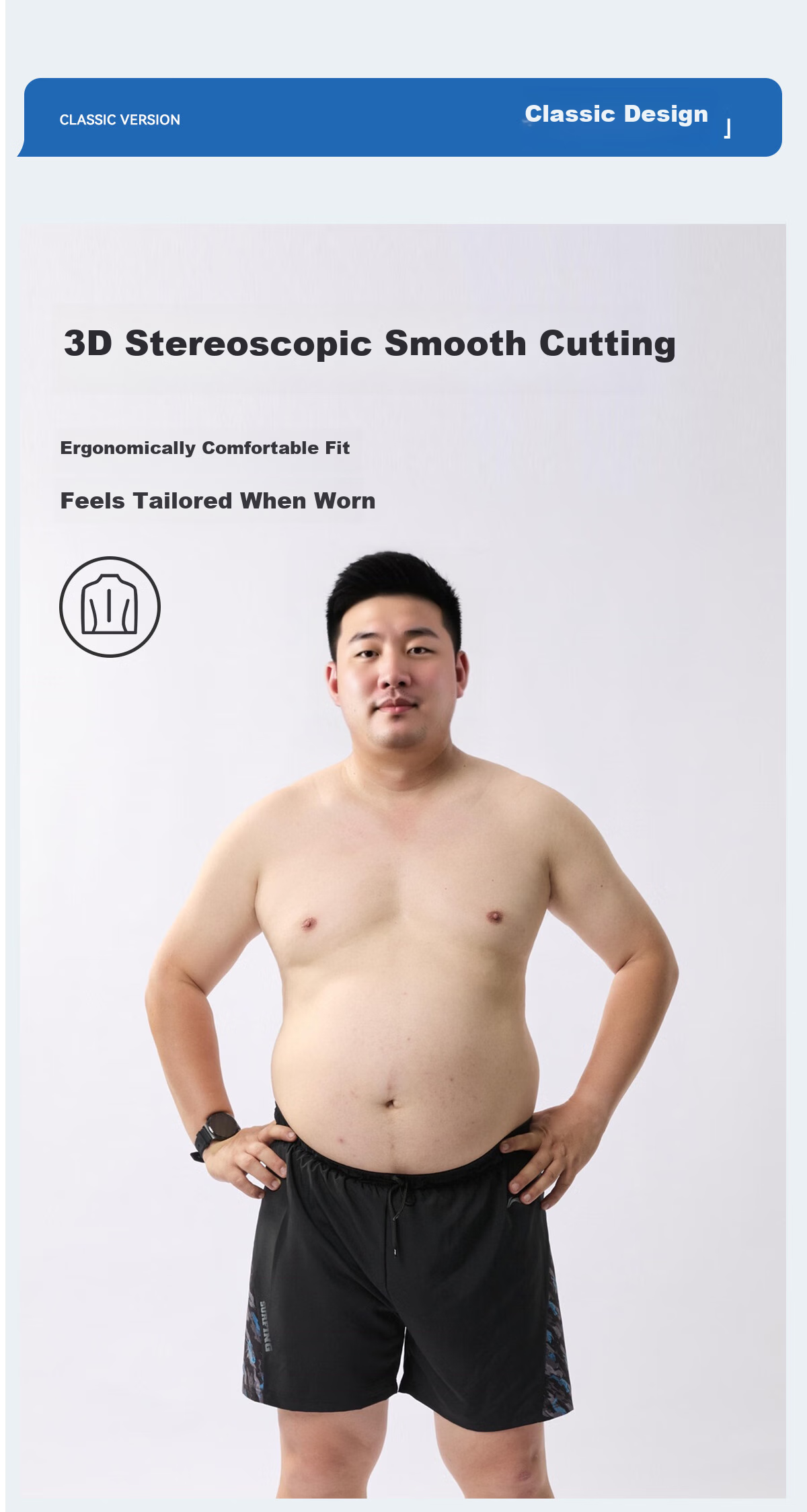 Li-Ning Men's Swim Trunks, Plus Size, Extra Large, for 200-300 Jin Weight, Loose-Fitting Swimsuit for Overweight Men, Hot Spring And Swimming Equipment 4