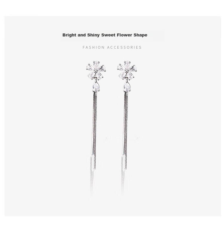 Dijing 925 Silver Long Tassel Earrings, Hoop Earrings, New Style Studs, Birthday Gift for Women, Present for Girlfriend 9