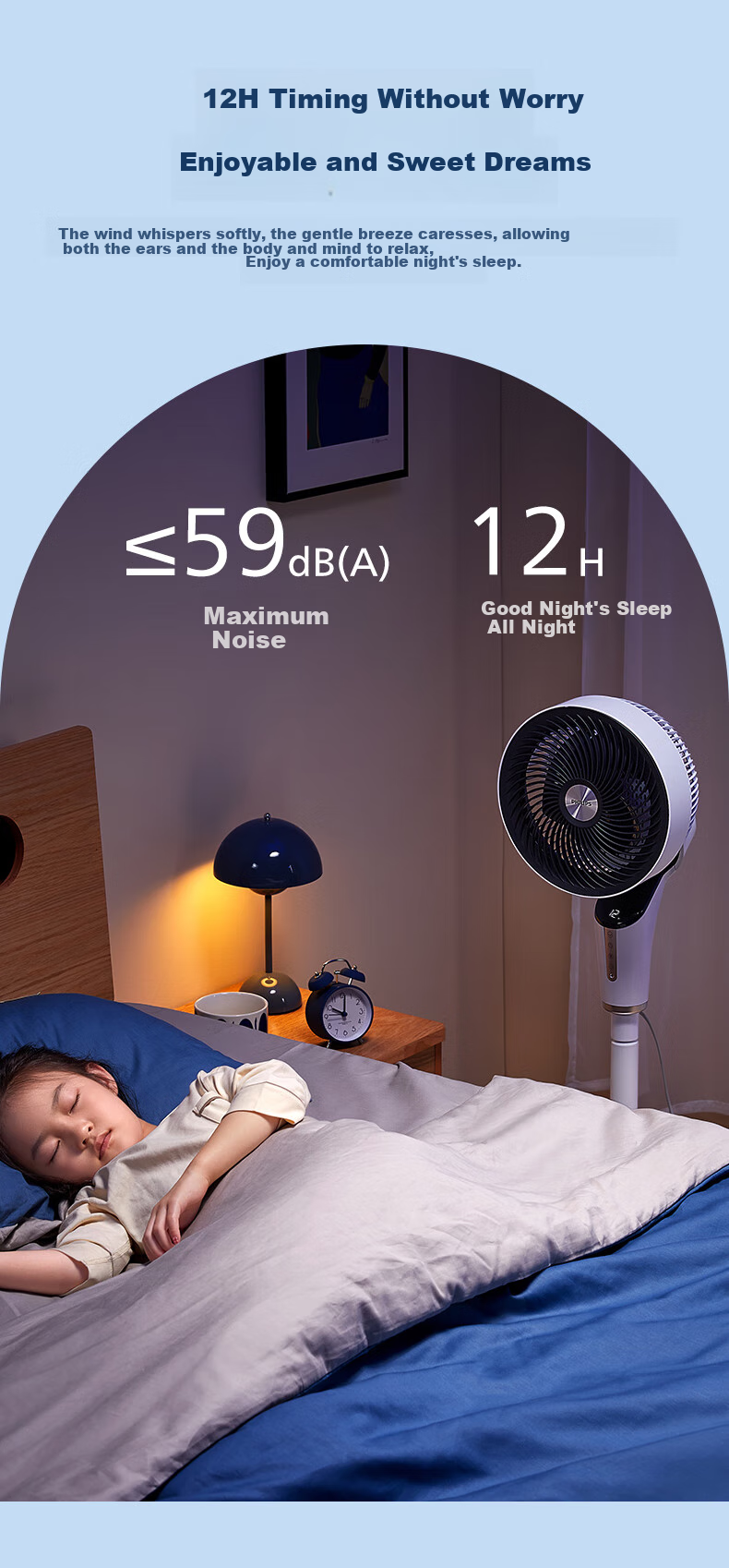PHILIPS AC Motor Fan Air Circulator with 3D Oscillation, Floor Fan for Home Use, Gentle Wind Quiet Purifying Fan ACR2441CFD 9