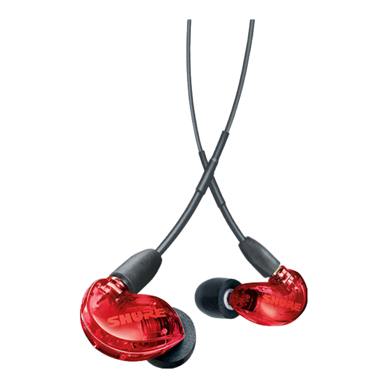 SHURE SE215 Pro Wired In-Ear Headphones with Powerful Bass, Sports HIFI Mobile Phone Earphones, Limited Edition Red (Wireless Control Version)