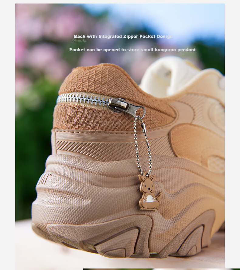 361° Women's Sports Shoes, Kangaroo Shoes, Winter Comfortable Retro Thick-Soled Dad Casual Shoes, 682516767-6 9