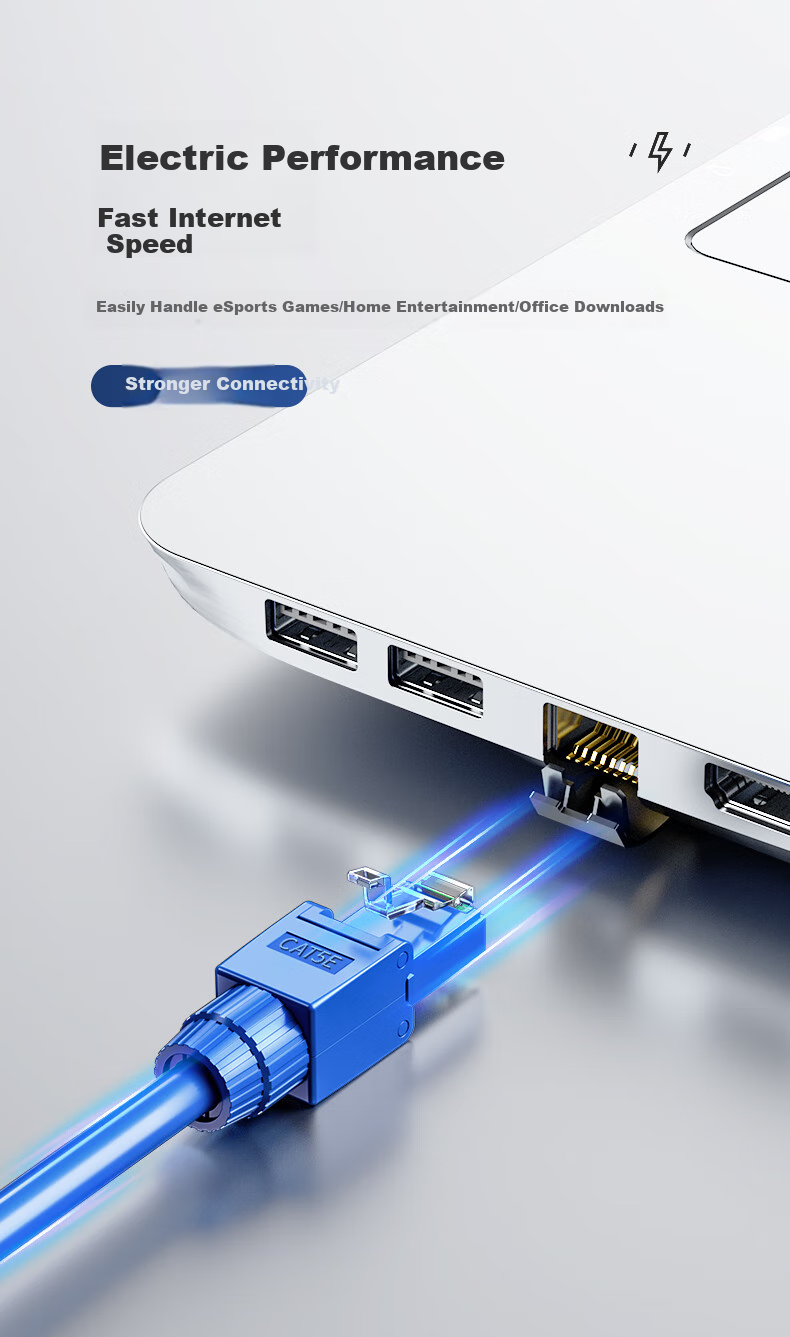 ShanZe CAT7 Shielded Tool-Free RJ45 Connector, Category 7 Ethernet Network Cable Connector, 6U Crystal Head, 10Gbps, Tool-Free, 1 Piece PMD71 7