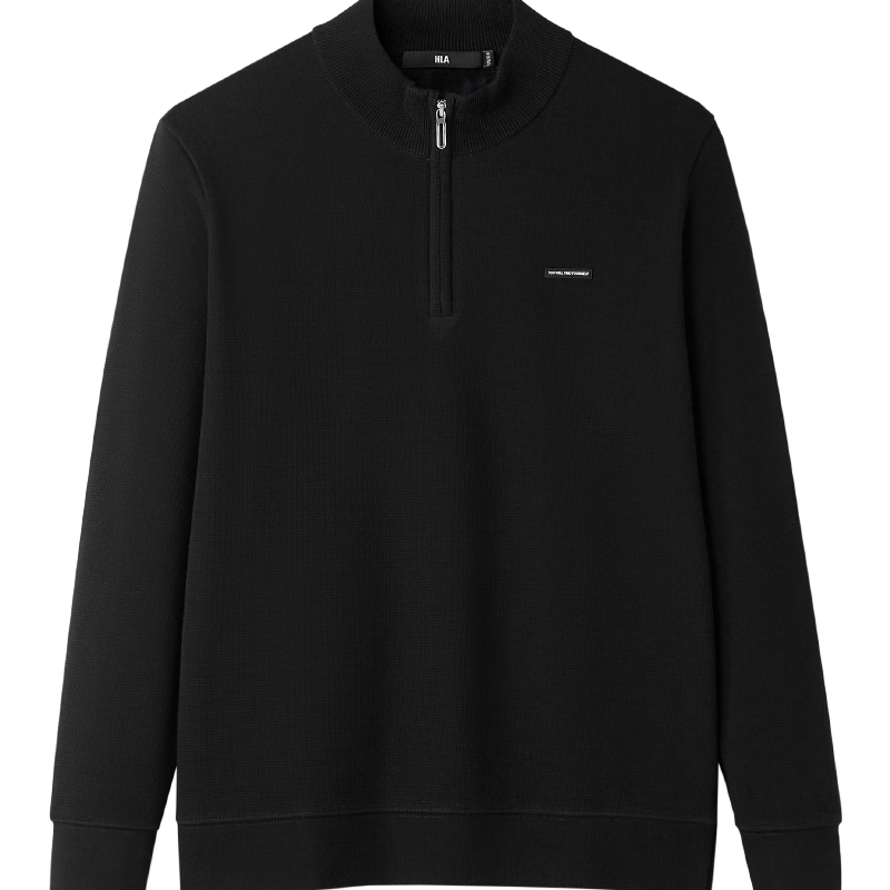 HLA Heilan Home Men's Long Sleeve Knitted Sweater 25 Plus Fleece Thickened Stand Collar Top Winter