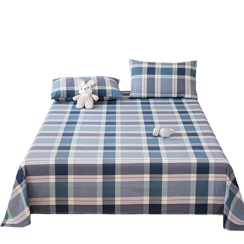 Grace Class A 7A Antibacterial Bed Sheet, 100% Pure Cotton, Single Bed Sheet for All Seasons, Skin-Friendly, 160*230cm, Genso