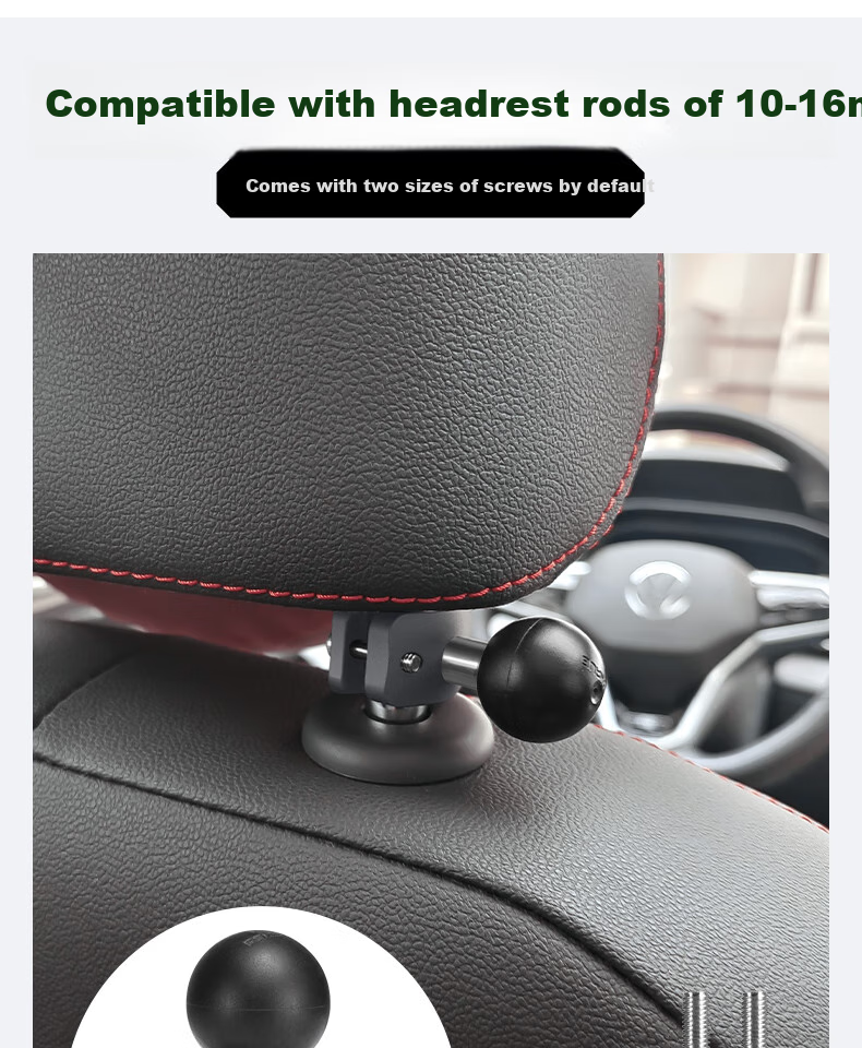 FANAUE Aluminum Alloy Car Tablet Holder, Rear Seat Headrest Backrest Mount for IPad, Laptop, Phone Entertainment PD-01T9(CC 9