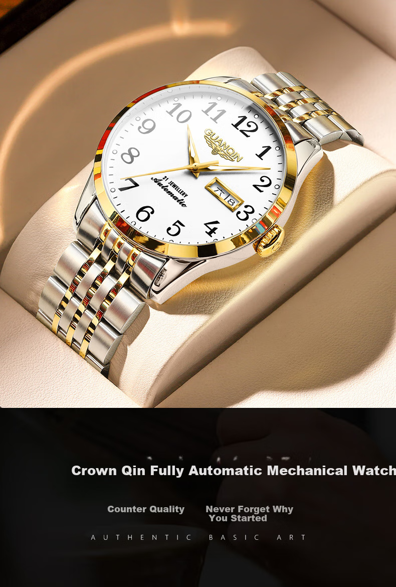 GUANQIN Digital Watch for Middle-Aged And Elderly Men, Mechanical Watch 2026 New Large Dial Waterproof Gift for Dad on Father's Day 5