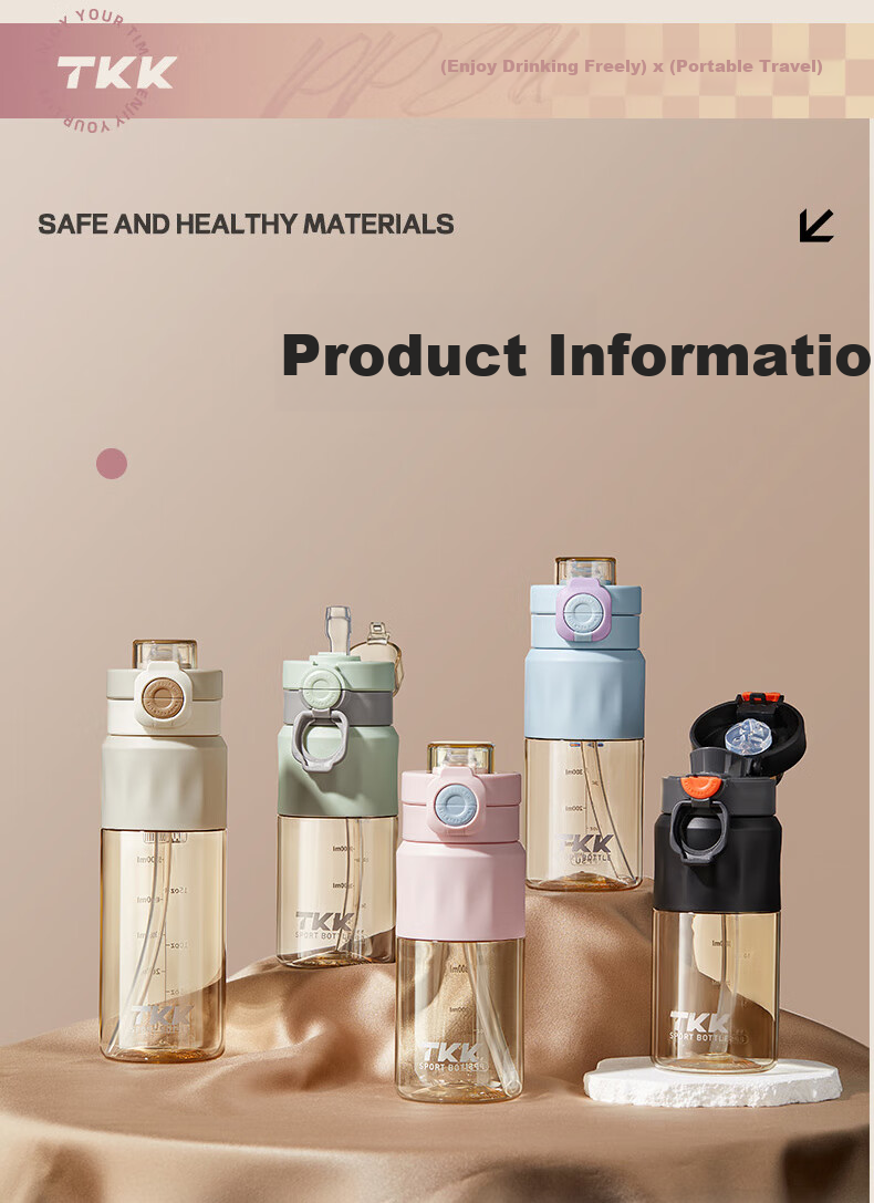 TKK Straw Cup for Pregnant Women And New Mothers, PPSU Water Bottle for Adults to Drink While Lying Down, Food-Grade Plastic Water Bottle for Students And Childre 23