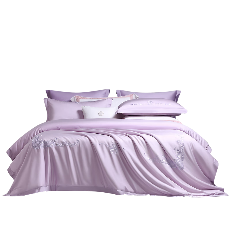 Fuanna 60S Long-Staple Cotton 4-Piece Bedding Set 100% Cotton Sheet and Duvet Cover Double King Size 230×229cm