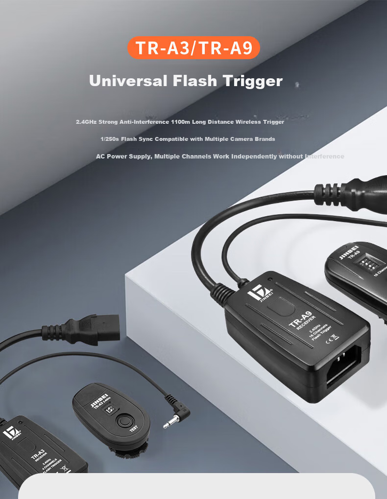 JINBEI JINBEI Digital Flash Trigger, Studio Flash Photography Studio 2.4GHz Wireless Trigger, Universal Version for DSLR Cameras, TR-A9 Transmitter 1