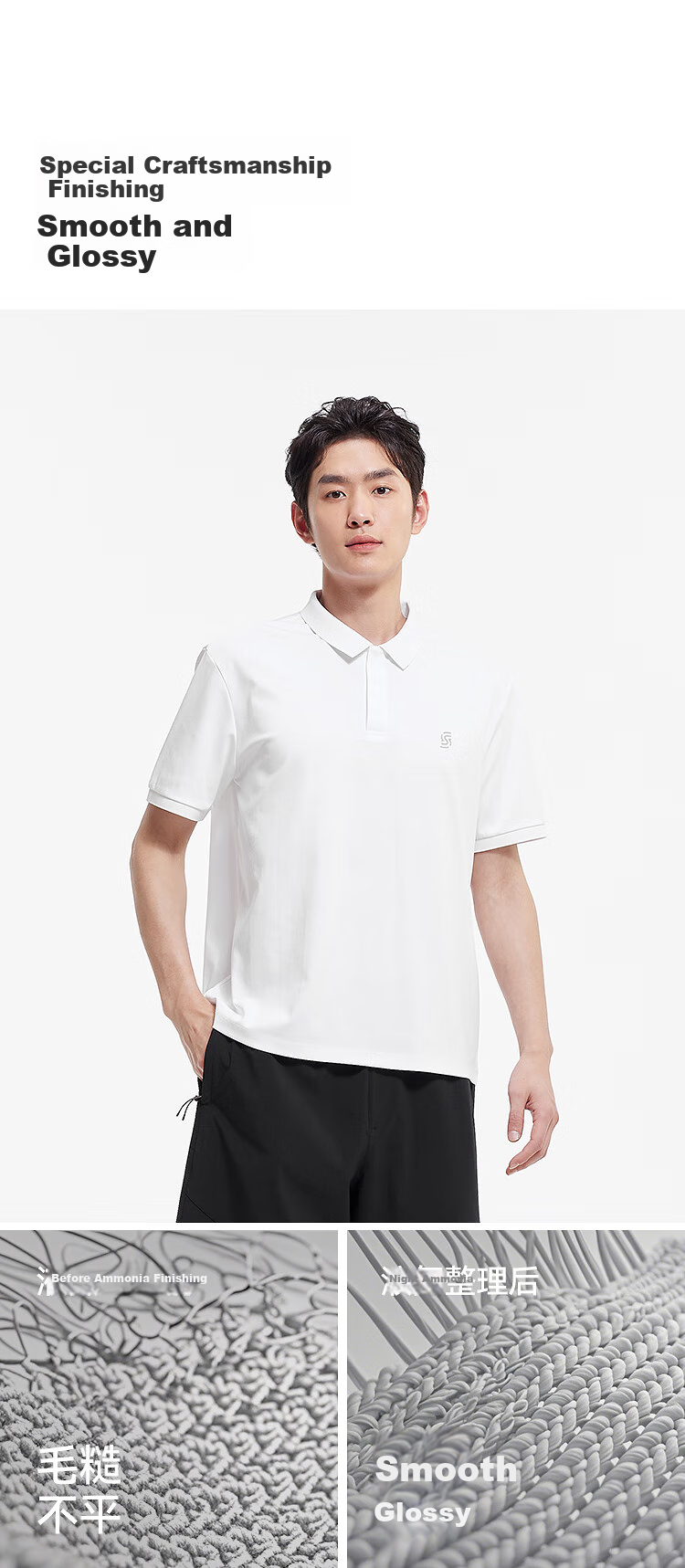 Semir Senrou Men's Summer Basic Business Commuter Style Knitted Crisp Short Sleeve Polo Shirt 101325115109 2