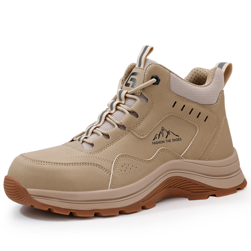 Jingtu Men's High-Top Safety Work Shoes Steel Toe Waterproof Anti-Puncture Comfortable Winter Construction Safety Shoes 5039G Size 38