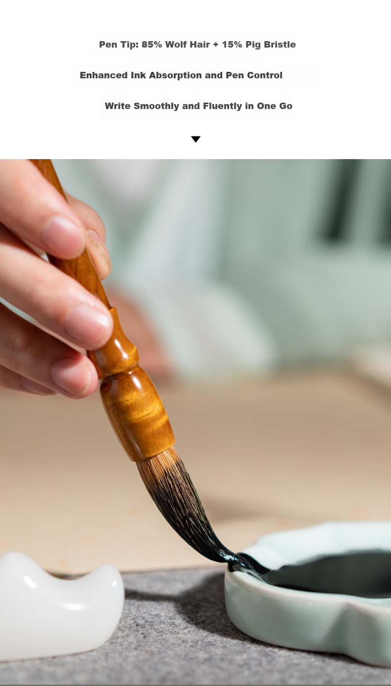 Huying Wolf Hair Brush, High-Quality Brush, Premium Calligraphy Brush Set, Shanjianhu Pen, Advanced Brush, Soft Brush Calligraphy Pen [Hongli Master Crafted] 6