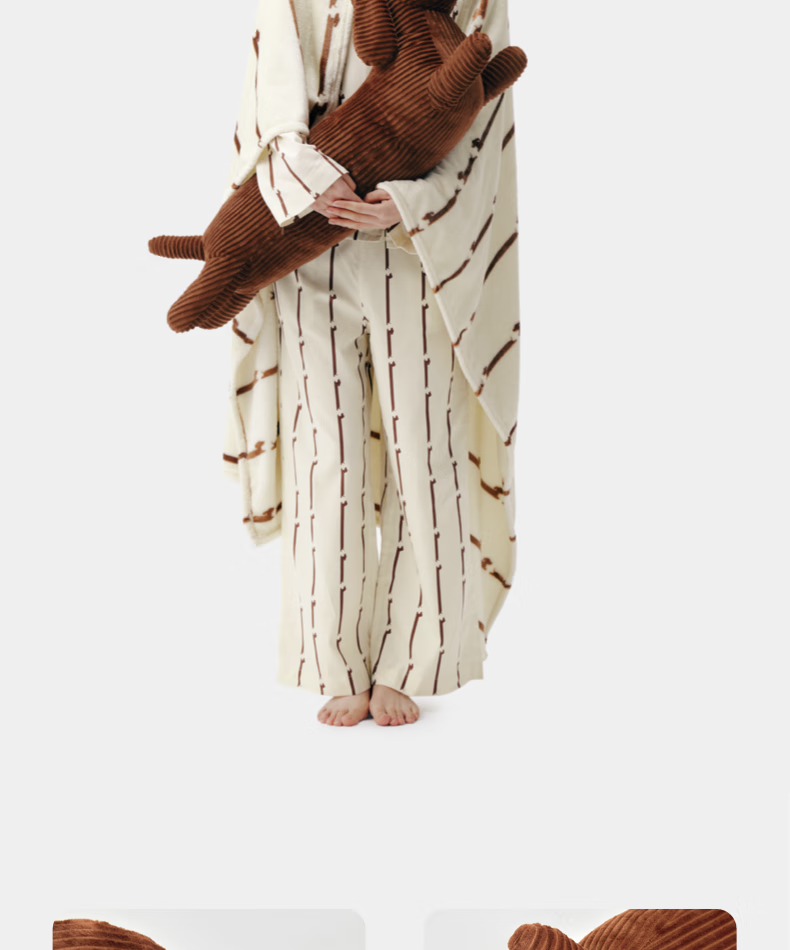 Tbh [Jing Baren Style] Sausage Dog Two-In Flannel Warm Blanket Throw Pillow, Fleece Blanket Cushion Gift 2