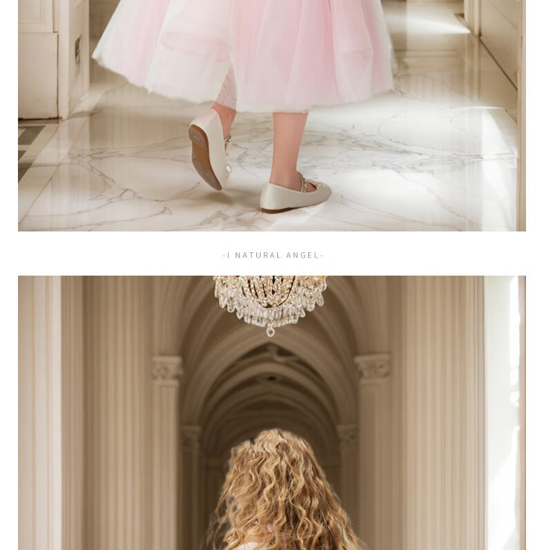 I natural Angel Sleeping Beauty Aurora Princess Dress Girls Pink Fairy Tale Forest Style Birthday Dress 25
