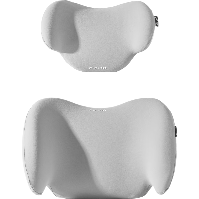 CICIDO Car Headrest And Lumbar Support Set, Back Support Neck Pillow, Breathable Car Cushion, Suitable for Tesla, Xiaomi, Mercedes-Benz And Other Brands