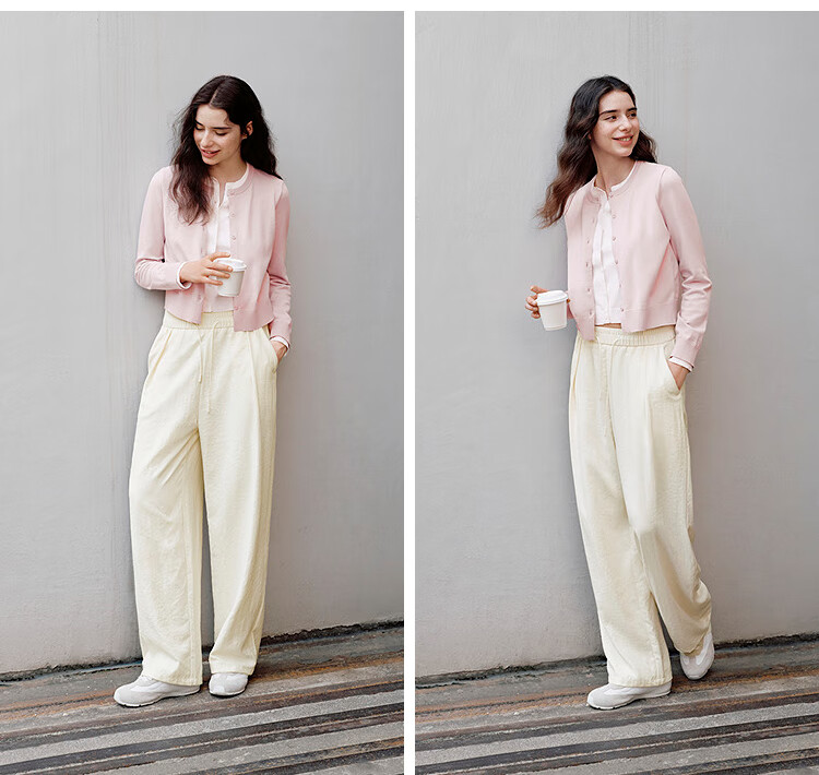 Semir Casual Pants for Women, High-Quality Mousse Trousers, Relaxed Draping, Autumn Loose-Fitting Soft Textured Wide-Leg Pants 107524127005 16
