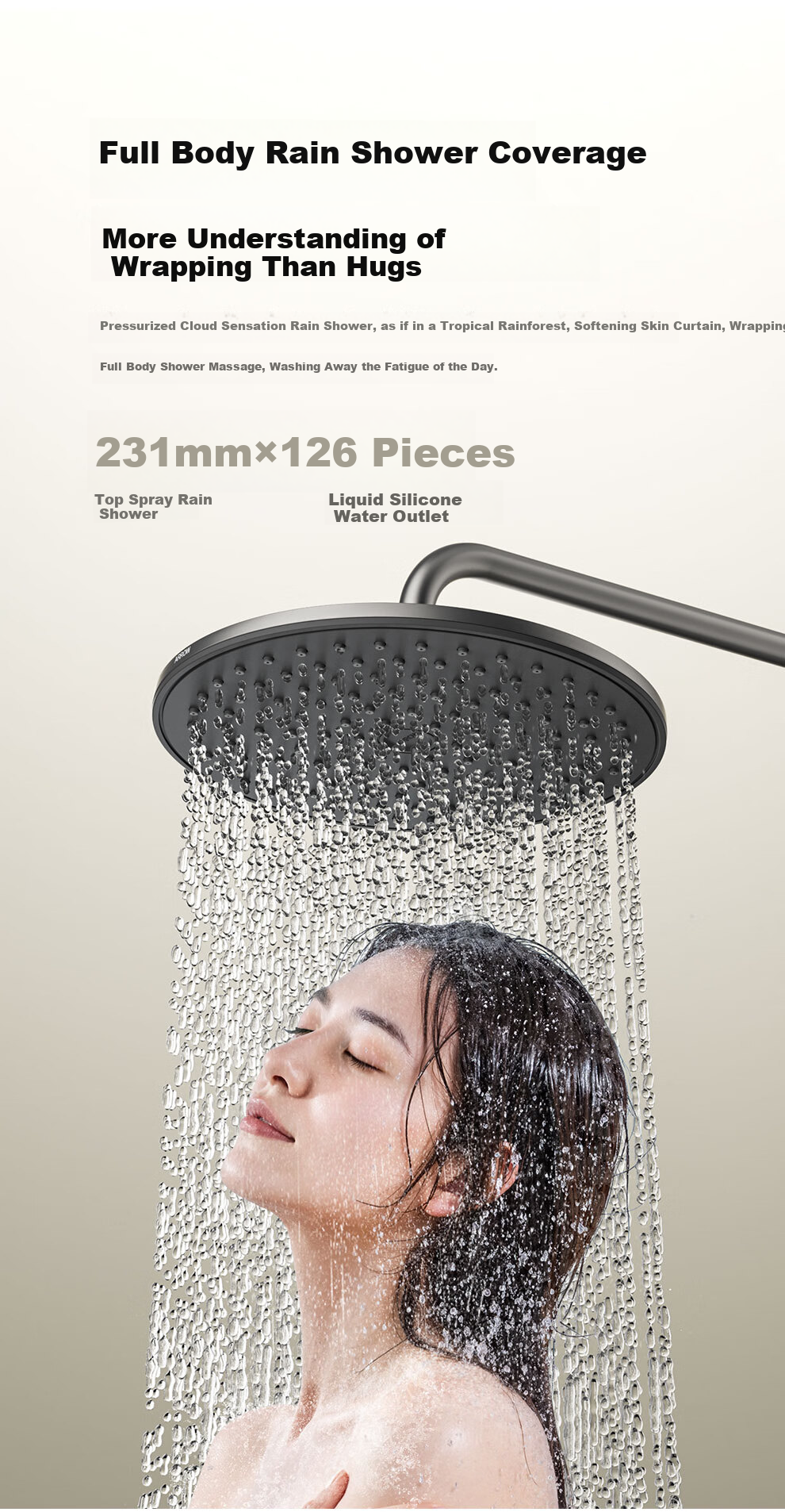 ARROW K150 Shower Head, Three-Function High-Pressure Spray, Piano Key Design, Large Screen Top Spray, AE33192MZGGW 5