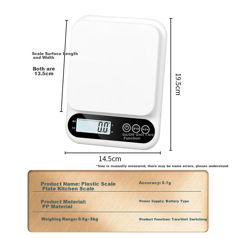 BJ Electronic Kitchen Scale, 0.1g/5kg High-Precision Food Scale, Baking Scale, Coffee Weighing Scale, Gram Scale