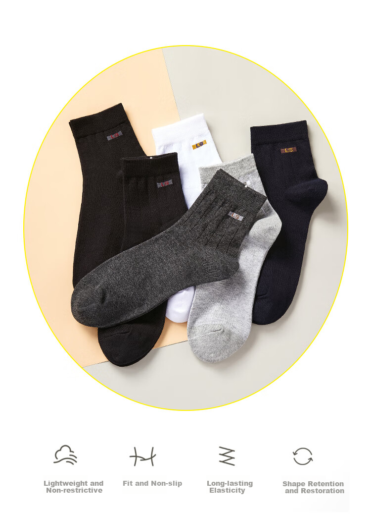 LangSha Children's Socks, Boys' Comfortable Breathable Long Socks, for Older Children, High School Students, Teenagers, Men's Mid-Calf Socks, 6 Pairs Pack 12
