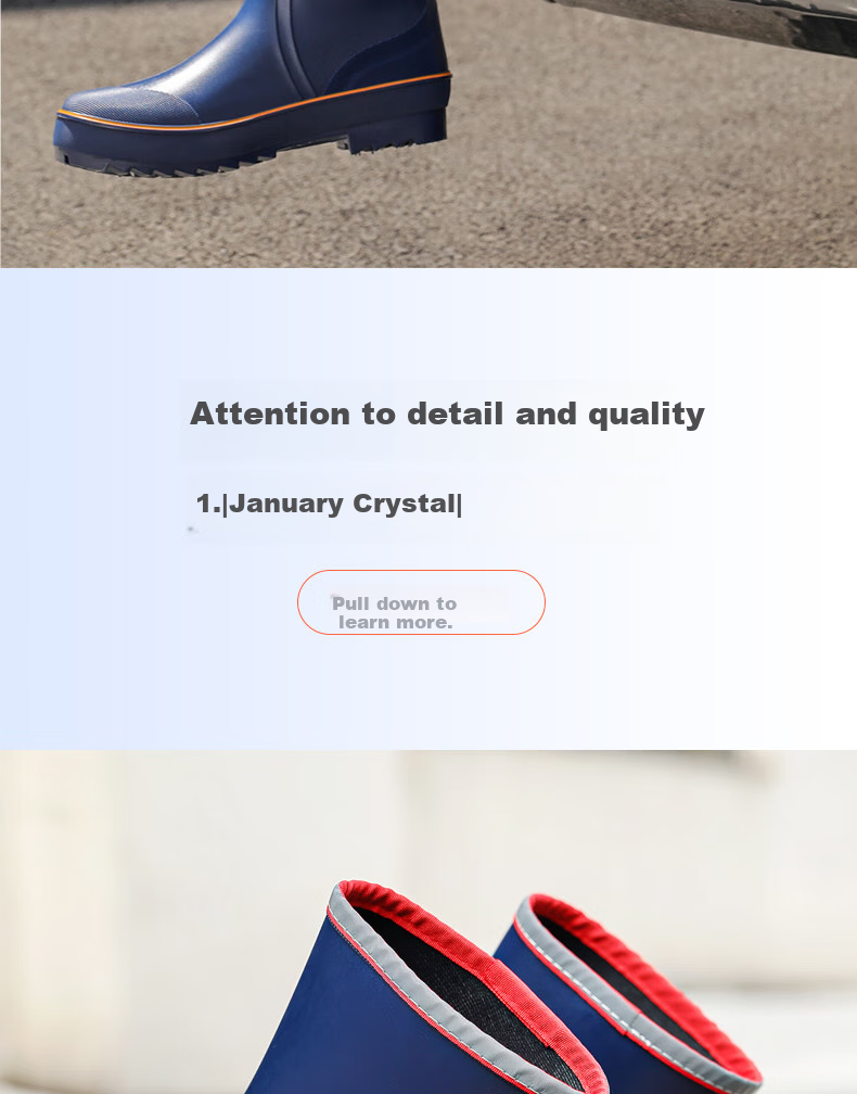 Lanoudun Rain Boots for Men, Tall Waterproof Shoes, Outdoor Non-Slip Rubber Shoes, Wear-Resistant Rain Boots, Overshoes YX1010 Size 42 8