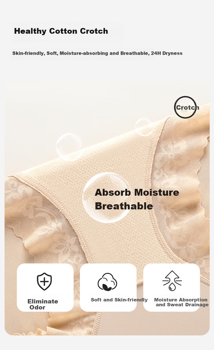 Moonbadi Women's Underwear, Lightweight And Breathable Shaping Panties, Cotton Crotch, Moisture-Wicking And Breathable, High-Waisted Tummy Control Triangle Briefs 6