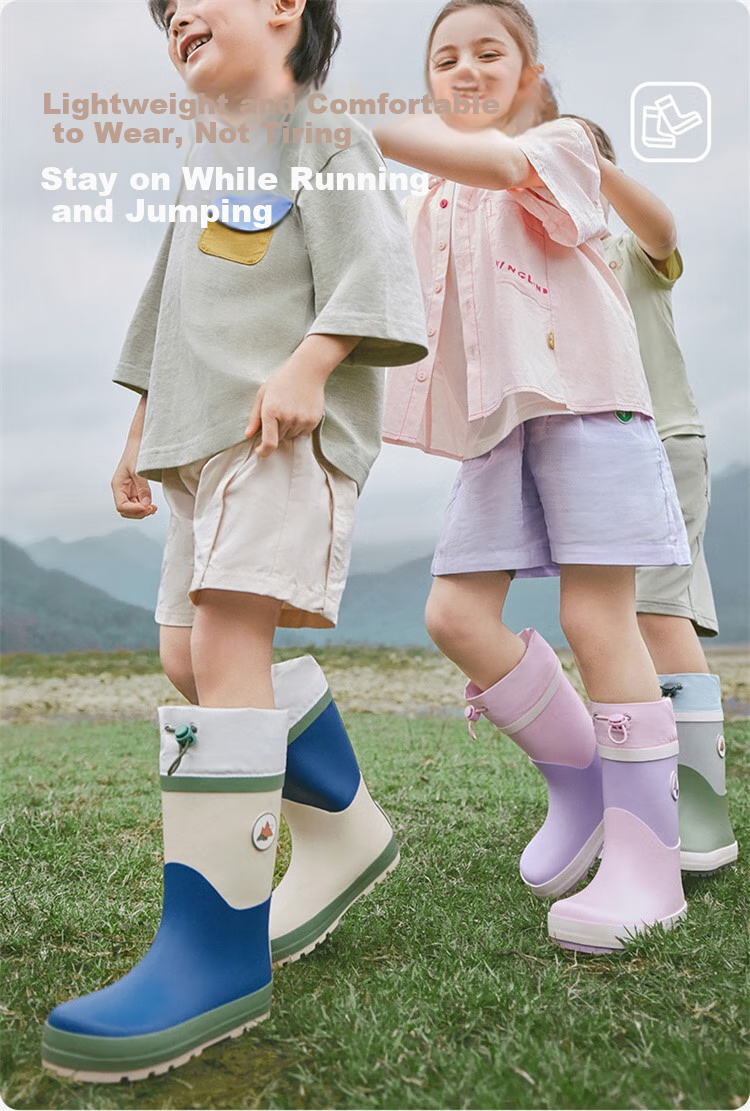 Lemonkid Children's Rain Boots, Non-Slip Water Shoes for Boys And Girls, School-Specific Rain Boots for Kids, Sequin Pink And Purple, Size 26 15