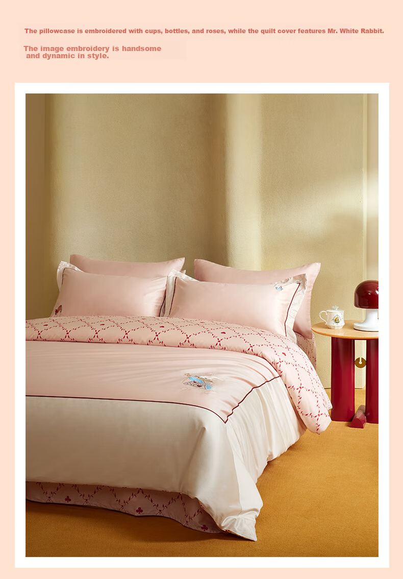 MIDO HOUSE Mingdu Bedding Set, Three-Piece Set Including Bed Sheet And Duvet Cover, for Single Student Dormitory, 100% Pure Cotton, 150*200cm, Rabbit Hole Patter 5