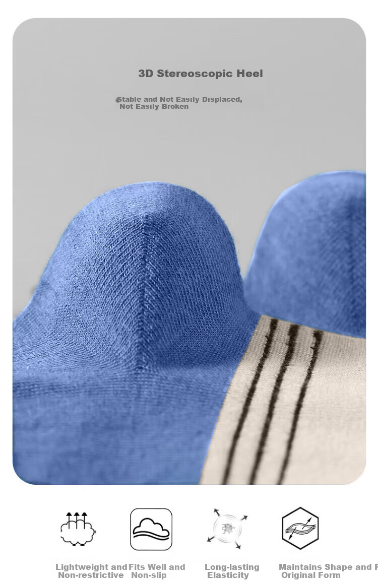 Yimian Summer Thin Socks for Men, Short Socks 10A Antibacterial Deodorant Breathable Xinjiang Cotton Boat Socks Low-Cut Ankle Socks 10 Pairs 7