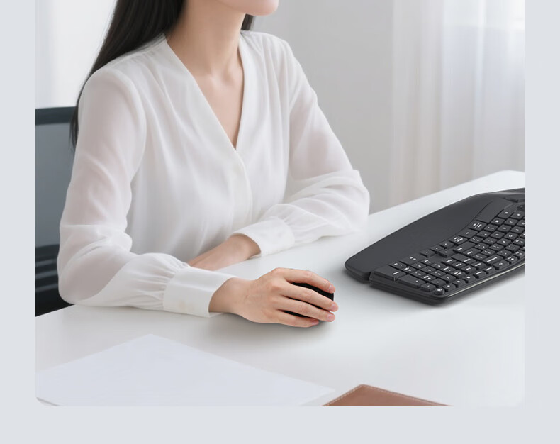 B.O.W Hangshi MW261 Mini Wireless Ergonomic Vertical Mouse Silent Office Laptop Desktop Business Universal Mouse Black Gray 1
