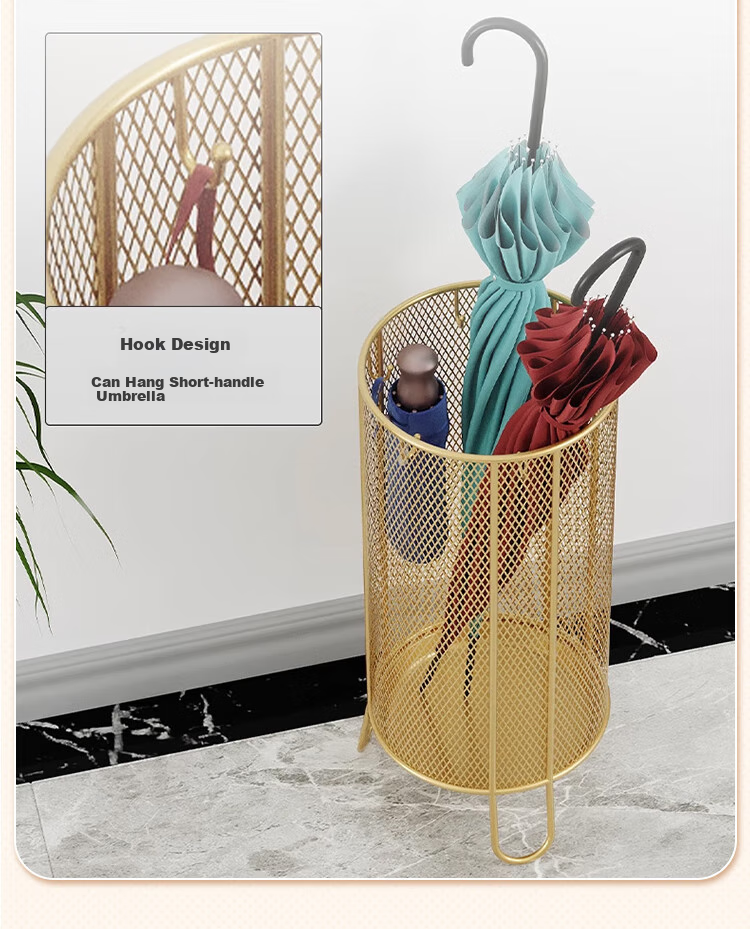 AEY Umbrella Storage Rack, Hotel Lobby Office Umbrella Holder, Hollow Umbrella Stand, Large Black 30*30*55 3