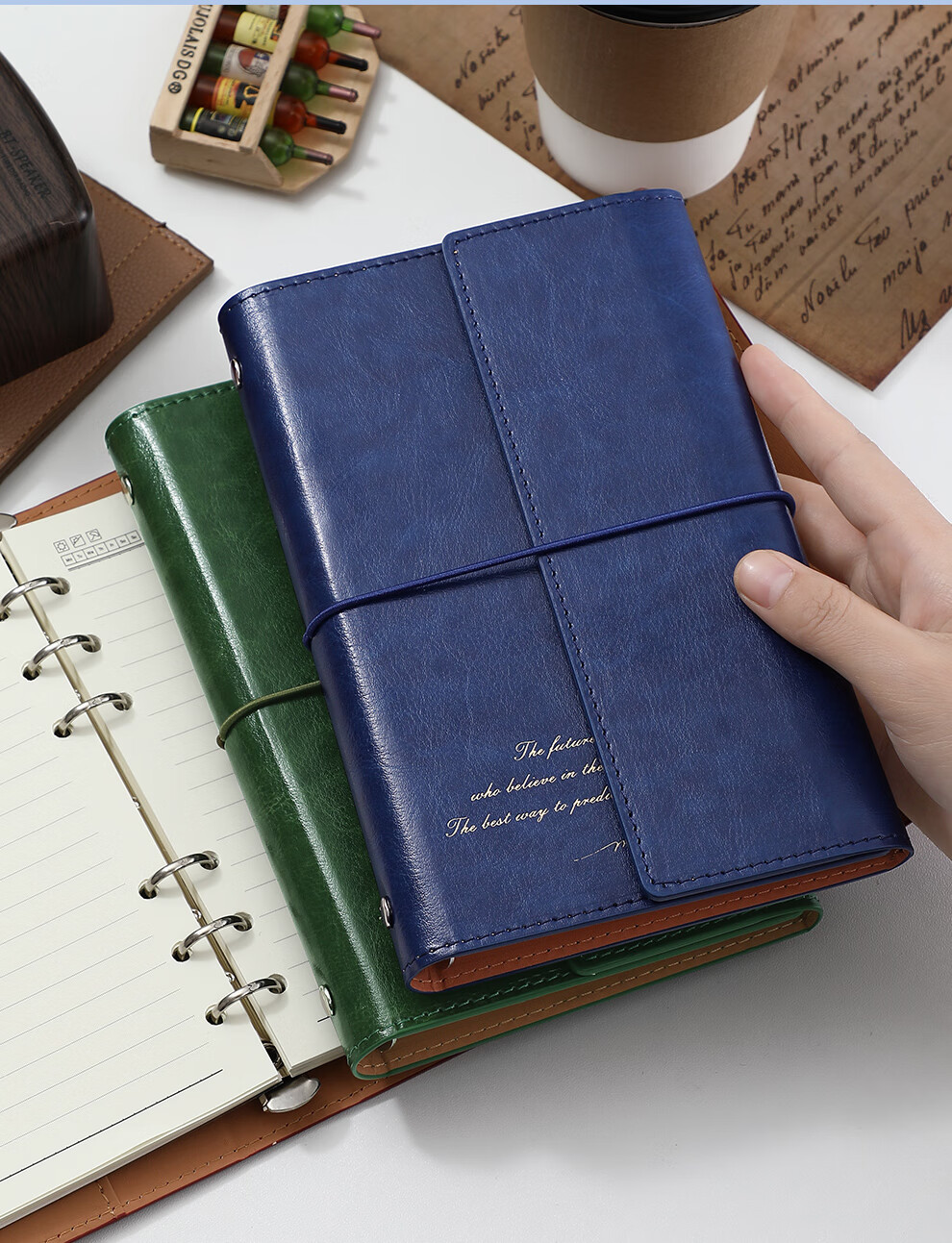 Jiaran Heng Vintage Leather Cover Premium Business Notebook A6 Refillable Notebook Simple High-Quality Customizable Logo Travel Journal Red 16