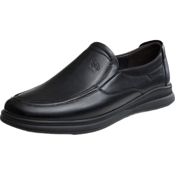 Мужские туфли CAMEL Business Casual Shoes, осенние, из натуральной кожи, слипоны, черные, размер 41