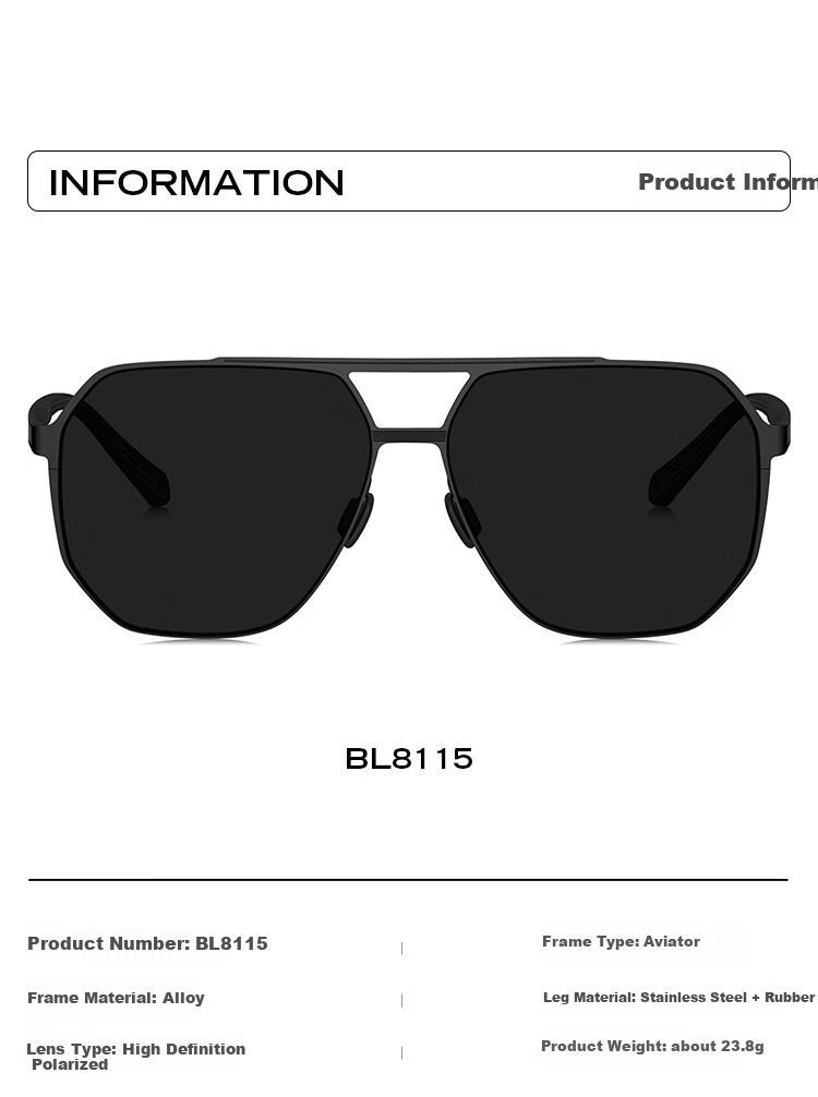 BOLON Eyeglasses, Aviator Large Frame Polarized Sunglasses, UV Protection for Driving And Fishing, Trendy Men's Sunglasses, BL8115D11 6