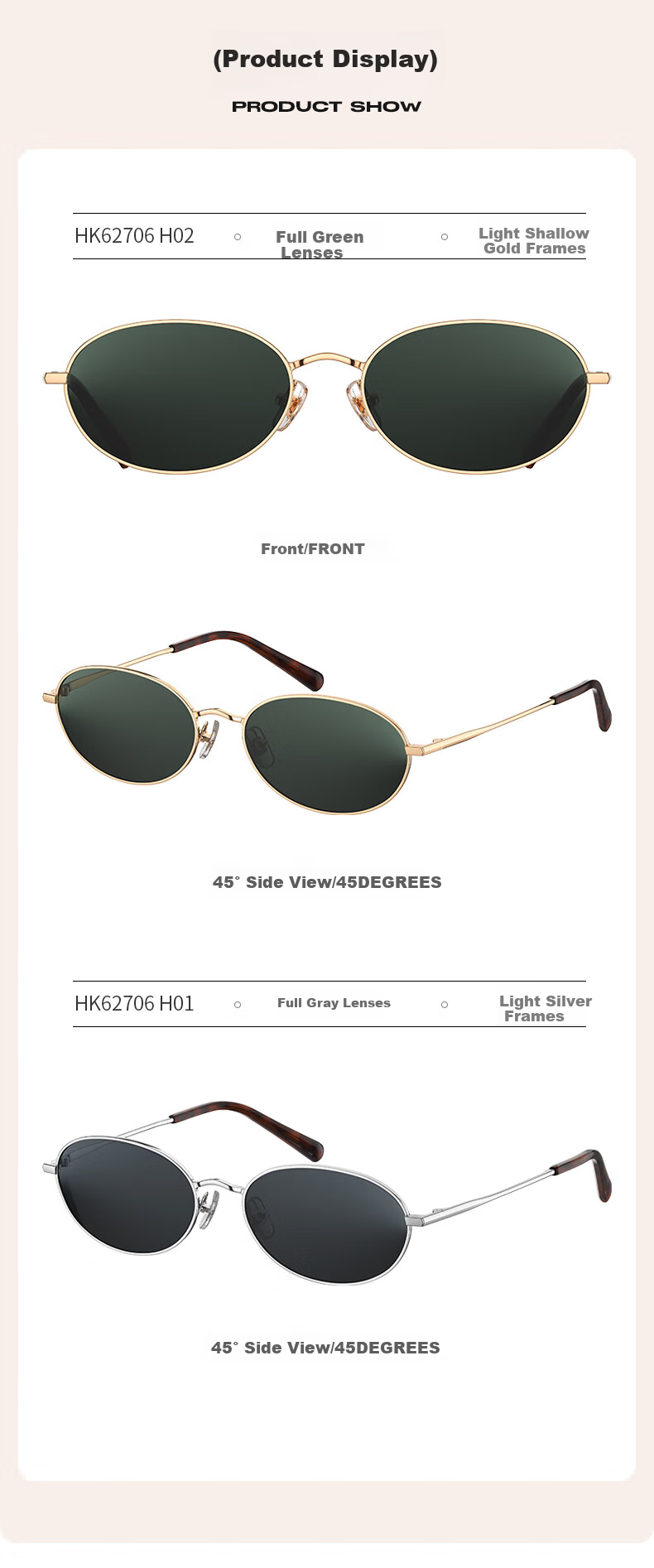 HELEN KELLER Vintage Retro Metal Sunglasses, UV Protection, Fashionable Polarized Sunglasses for Women And Men, HK62706H02 10