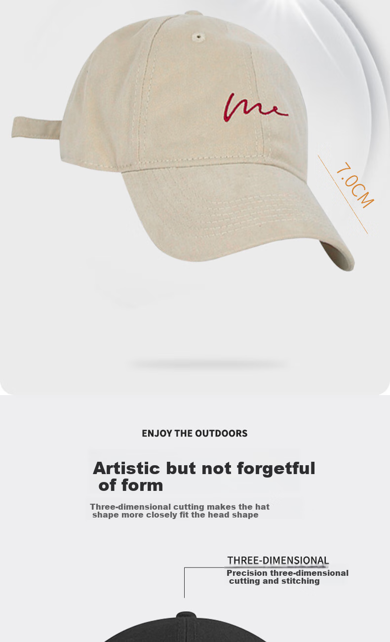 CARTELO Baseball Cap for Women, All-Season Outdoor Sun Protection Hat, Face-Slimming Versatile Embroidered Visor Cap for Men And Women, Black 2