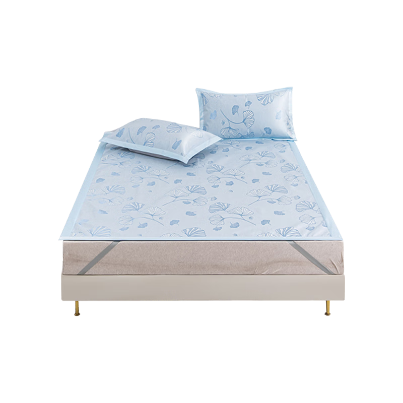JD Original Jacquard Ice Silk Mat Set, 150D Fine Mesh, Summer Cooling Mat, Soft Cooling Mat for Air Conditioning, 1.5x2m, Light Summer