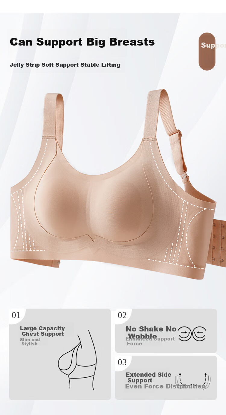 GRACEWELL Spring And Summer Large Bust Minimizer Rabbit Ear Cup Thin Bra for Women, High Side Support, Side Boob Control, Anti-Sagging, Wireless Brassiere 6