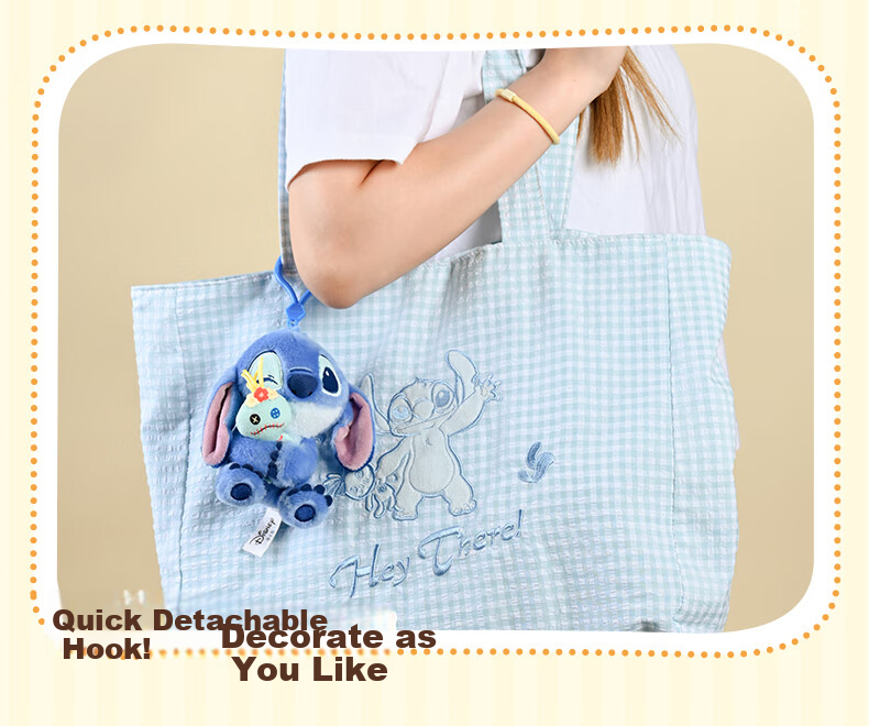 Disney Stitch Hug Small Gold Pendant, Stitch Plush Toy Doll, Birthday Gift for Girls And Childre 6
