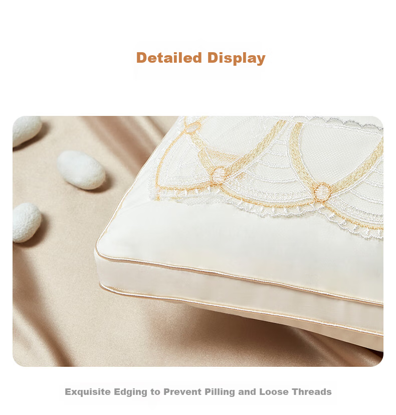 LUOLAI Home Textiles Silk Pillow, 80-Count Pure Cotton Silk Skin-Friendly Pillow Core, Single Pack, Approximately 45*71cm 11