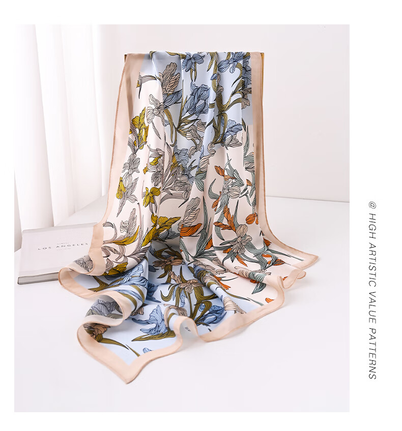 Hangsilu Mulberry Silk Scarf, Women's Outer Wrap Long Scarf, Brooch Set, Birthday Gift for Mom Or Wife, Practical Present in Gift Box 14